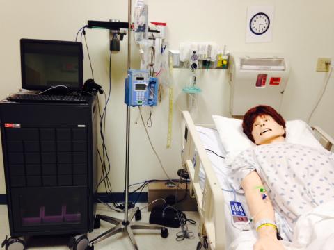 a mannequin in a simulation lab
