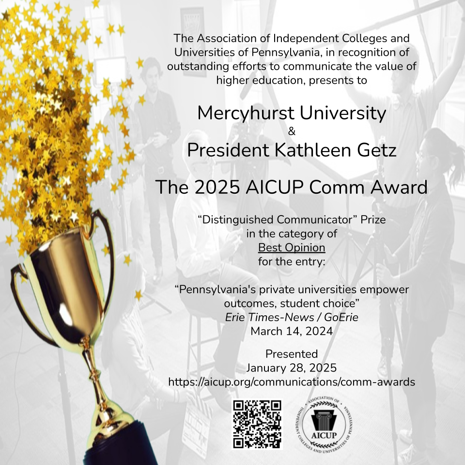 Award opinion for President Kathleen A. Getz at Mercyhurst University