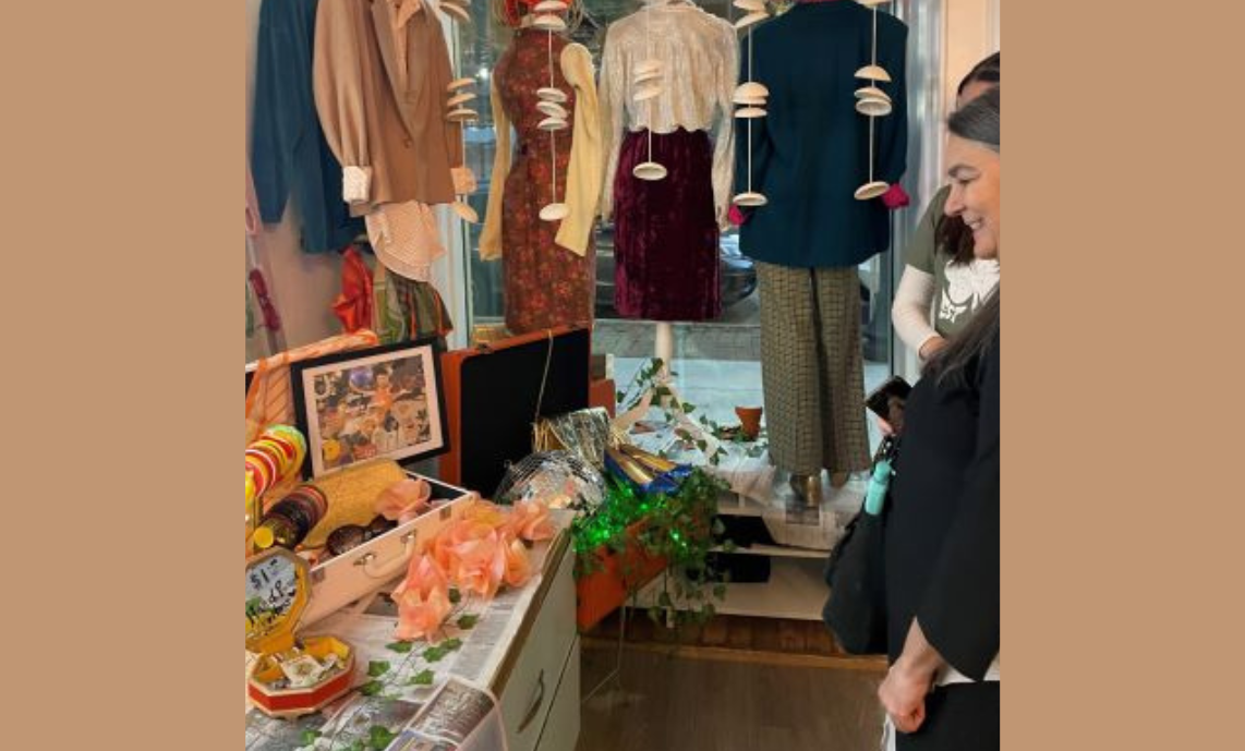 Mercyhurst University fashion students set up displays