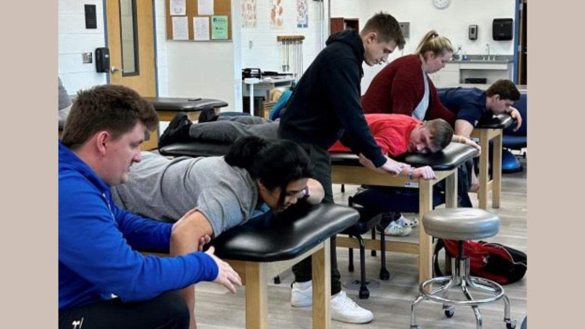 PTA students practice skills in a lab setting