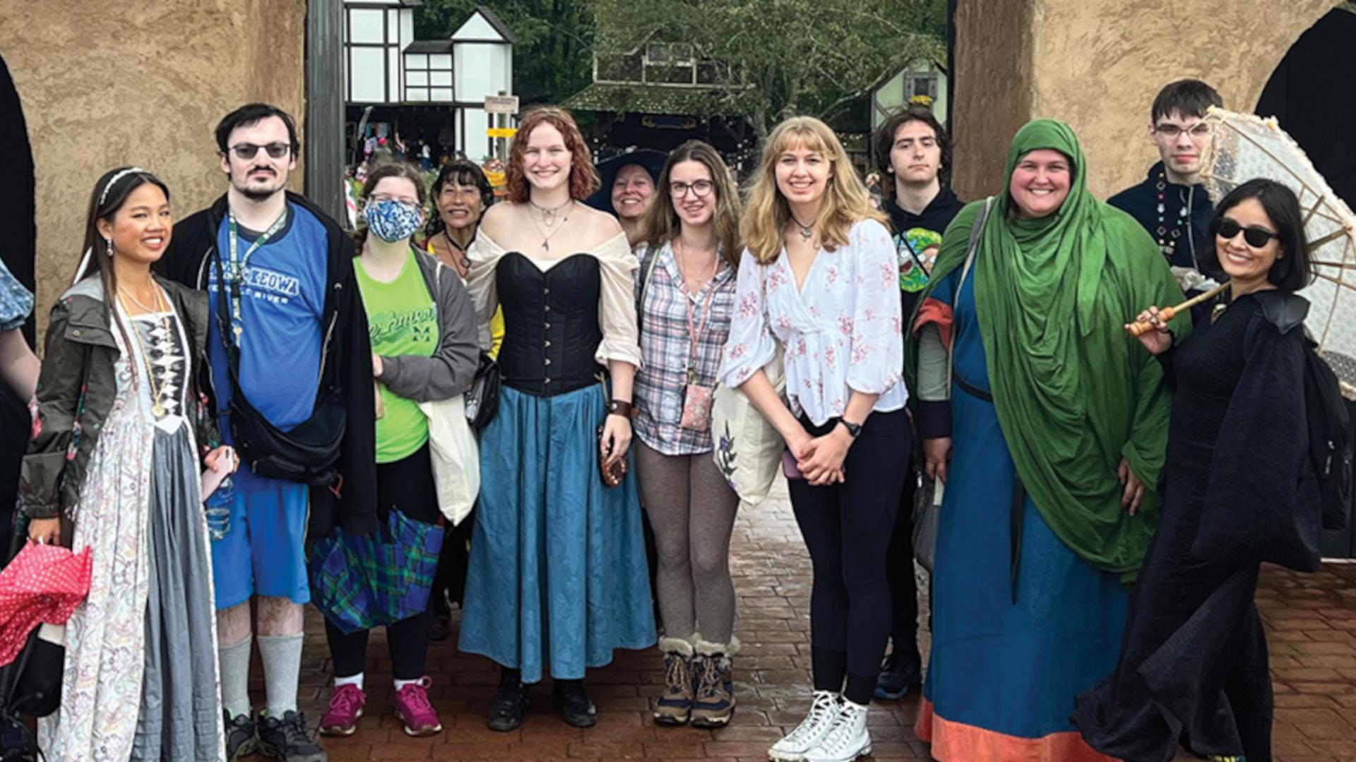 Students Posing on Campus