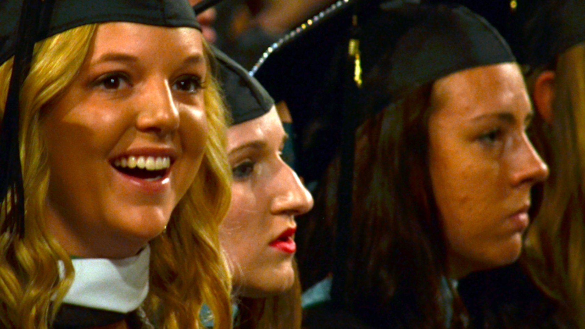 Students at graduation ceremony