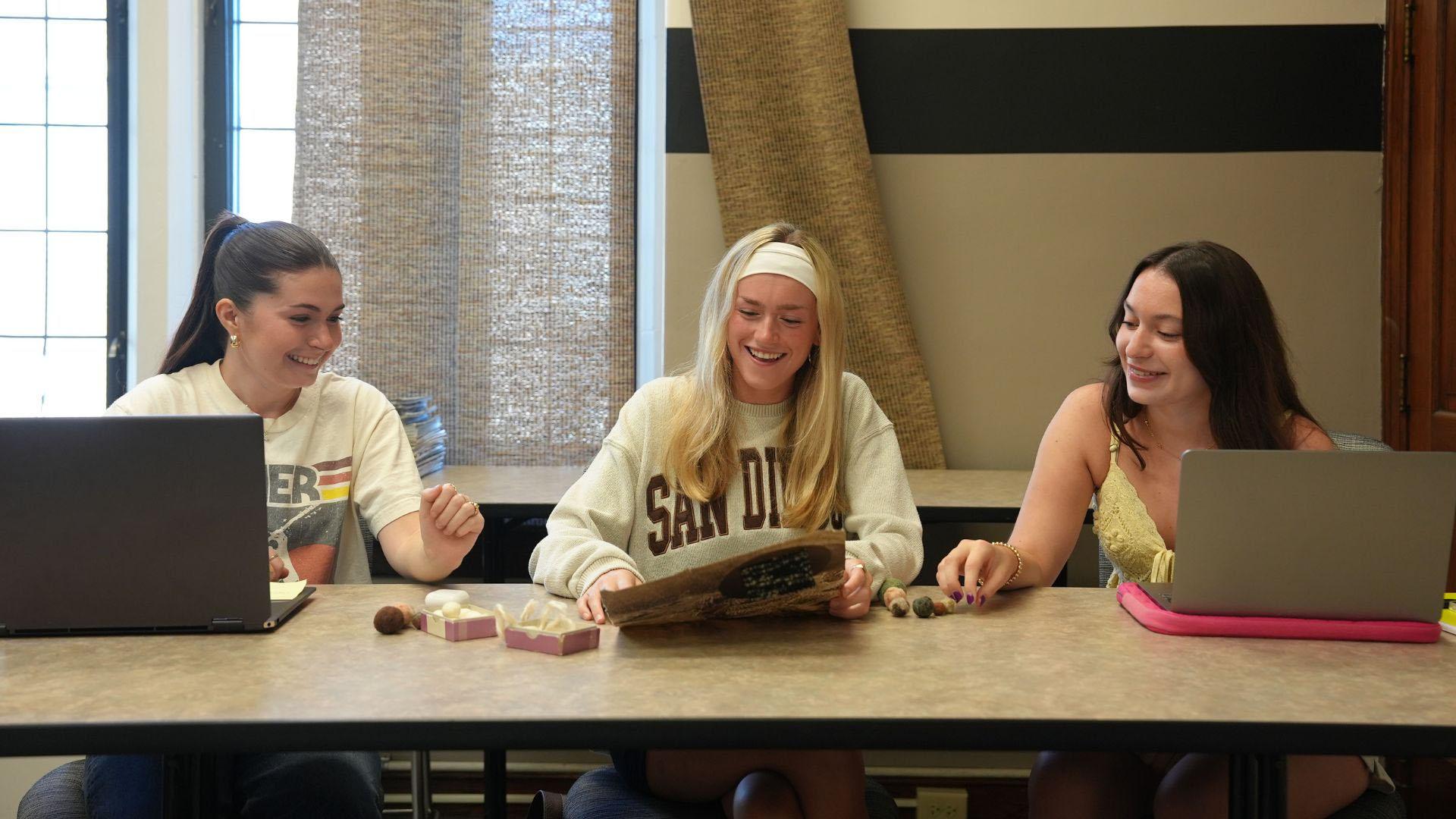 Fashion Merchandising students burning textiles