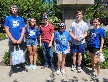 Students pose on a off-campus trip