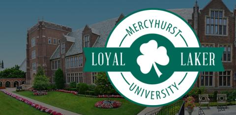 Loyal Laker logo overlaid on Mercyhurst campus
