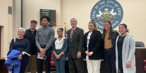 Mercyhurst students at City Council