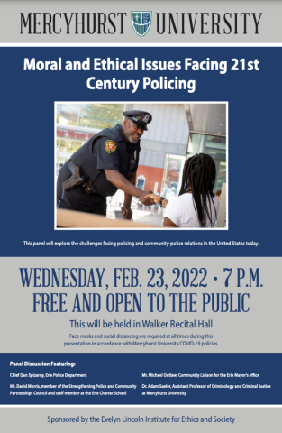 Poster for "Moral and Ethical Issues Facing 21st Century Policing."