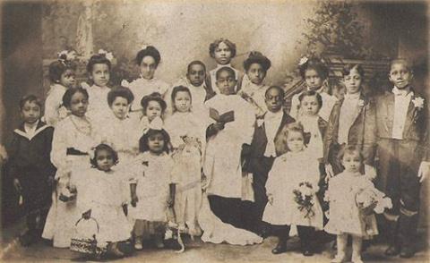 Old photograph of African American children in Erie County