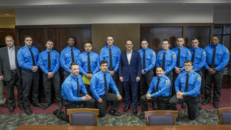 Governor Shapiro with Mercyhurst University cadets