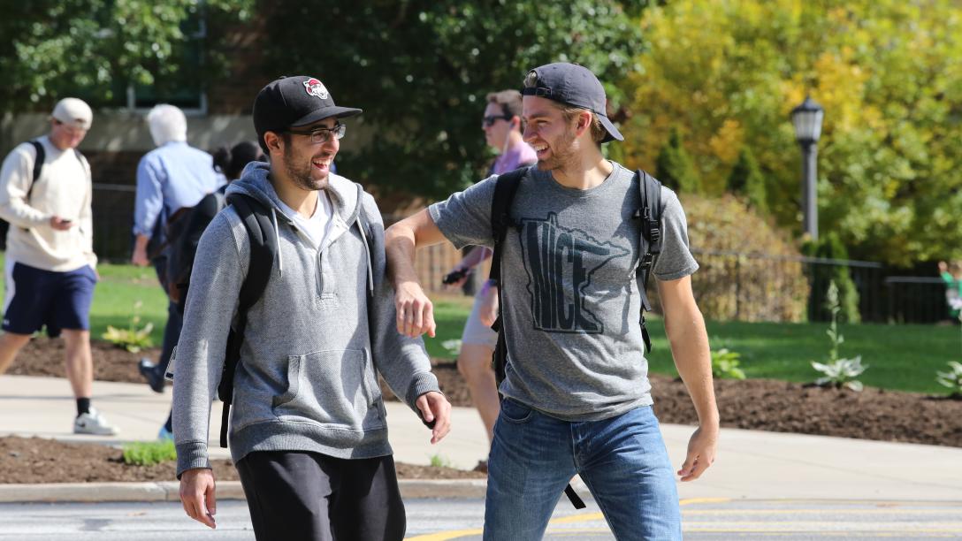 Students walking