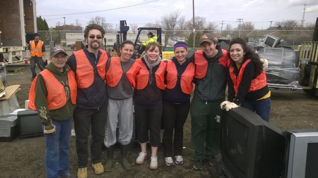 Public health students posing for a picture on a classroom trip