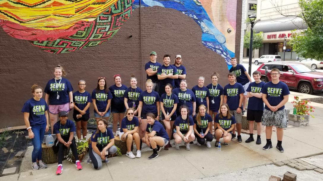 Students posing on Day of Service