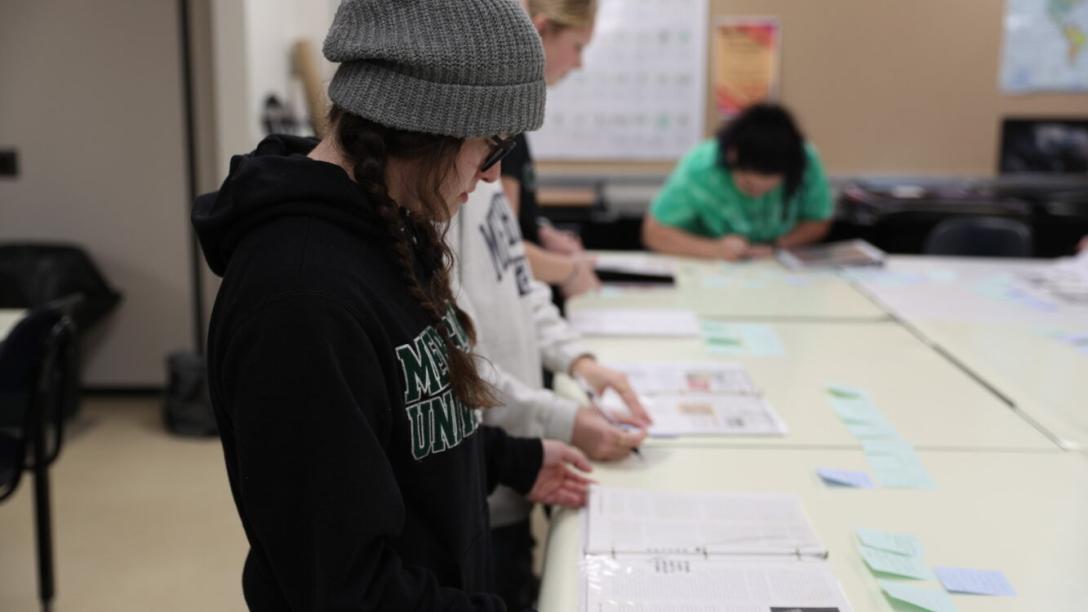 Student hard at work in the studio