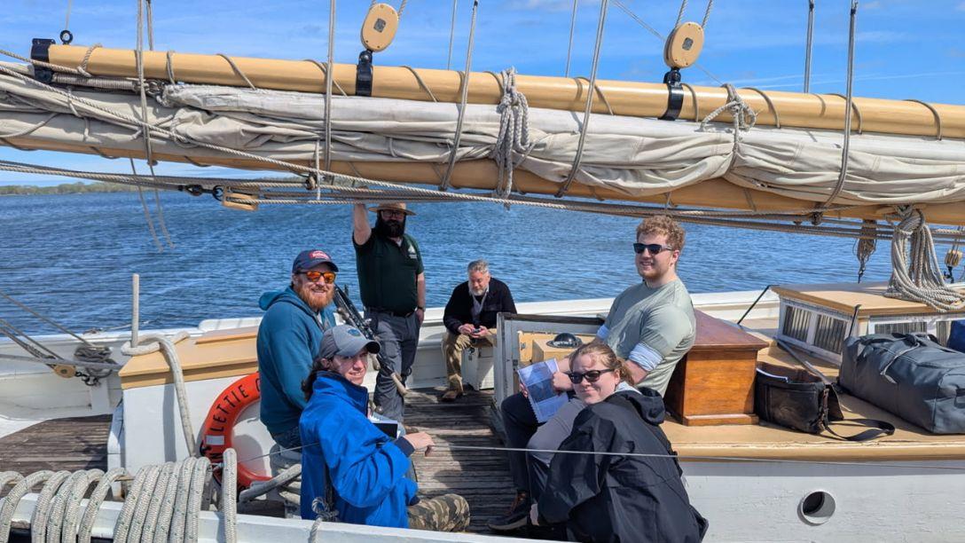 Lettie G Howard setting sail on water