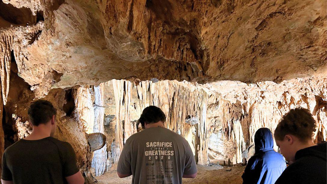 Geology students cave