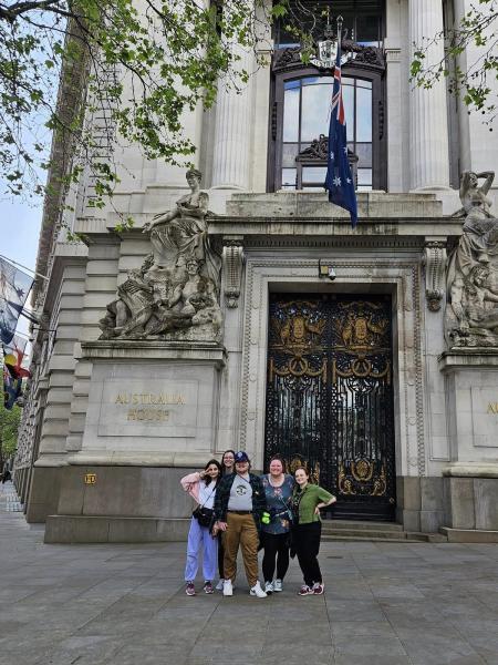 a group of students in london