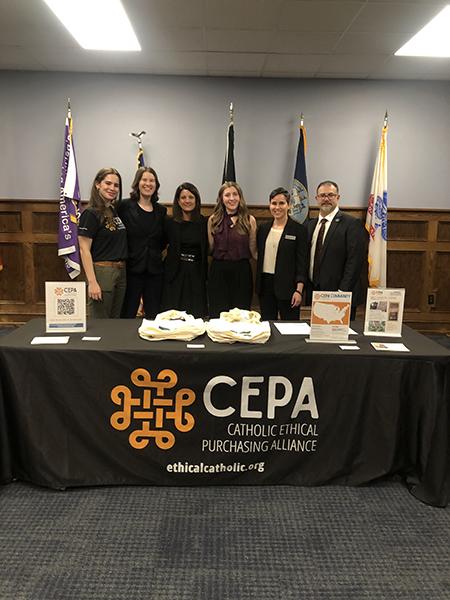 Group photo of Catholic Ethical Purchasing Alliance CEPA table